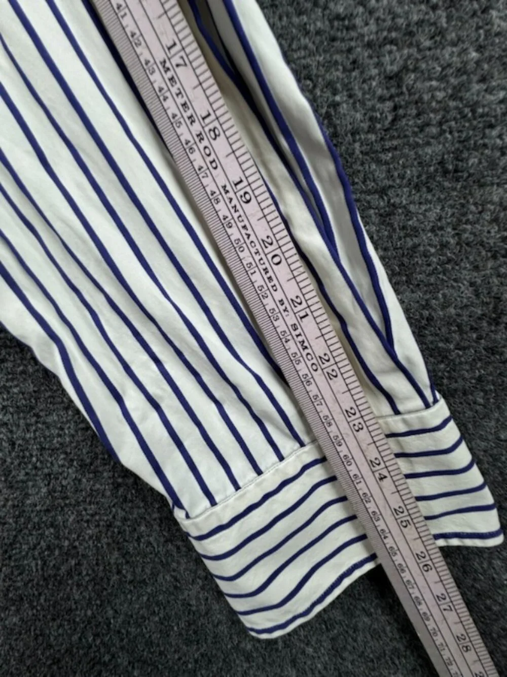 Stenstroms Fitted Body 16.5 Striped Twofold Super Blue White Cotton Shirt Men